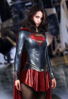 a woman in a superman movie costume