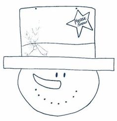 a drawing of a snowman wearing a hat with a star on it's forehead