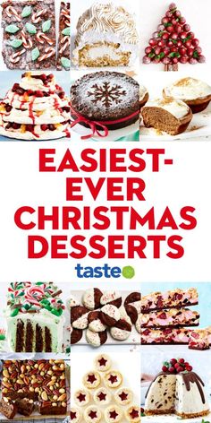 an advertisement for christmas desserts is shown