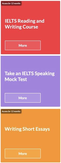 three different types of texts on the same page, one is for ielts reading and writing course