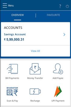 an app showing the account details and payment options for various types of credit card holders