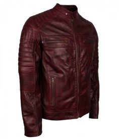 Trendy Leather Jacket, Maroon Leather Jacket, Man Cafe, Cafe Racer Leather Jacket, Leather Jacket For Men, Casual Leather Jacket, Cafe Racer Jacket, Biker Leather Jacket, Oxblood Leather