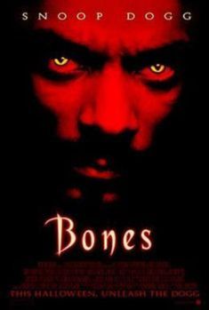 a movie poster with the words bones written on it and an image of a man's face