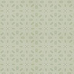 a green and white wallpaper with an intricate design