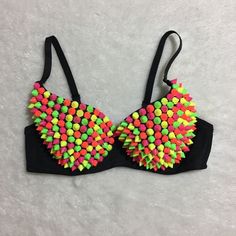 Reposhing This Item I Purchased From @Fashionrework. Loved It, But Ready To Rotate For Something New. Questions? Leave A Comment Below! Kandi Bra, Rave Bras Diy Ideas, Rave Bras Hippie, Rave Bras Goth, Rave Bra, Black Bra, Rave Outfits, Black N Yellow, Something New