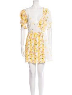 For Love & Lemons Wrap DressWhiteFloral PrintPleated & Ruffle AccentsShort Sleeve with V-NeckConcealed Zip Closure at BackDesigner Fit: Dresses by For Love & Lemons are typically designed for a slim fit. For Love & Lemons, For Love And Lemons, Printed Mini Dress, For Love, Print Patterns, Floral Print, Dress Outfits, Floral Prints, Slim Fit