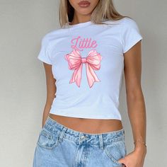 Pink Bow Big Little Reveal Shirt | Big Little Family Shirts | Coquette Sorority Big Little Reveal Day Shirt | Y2K Inspired Embrace the sweet and stylish Coquette aesthetic with our Pink Bow Big Little Reveal Shirt! Featuring a delicate pink bow design and soft pastel tones, this Y2K-inspired shirt is the perfect look for your Big Little Reveal Day. Whether you're the Big, Little, or part of the whole sorority fam, these shirts are the ultimate way to celebrate in chic and playful style. 🎀 Featu Big Little Sorority Shirts, Baby Tees 90s, Big Little Sorority, Shirts Y2k, Bebe T Shirt, Cowboy Baby, Big Little Reveal, Coquette Style, Baby Tees Y2k