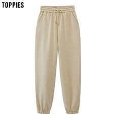 Brand Name: toppiesPant Style: Harem PantsMaterial: COTTONMaterial: PolyesterFit Type: RegularLength: Full LengthDecoration: NONEOrigin: CN(Origin)Season: WinterWaist Type: HIGHModel Number: CH004Pattern Type: SolidStyle: CasualFront Style: FlatAge: Ages 18-35 Years OldFabric Type: WoolenClosure Type: Elastic WaistGender: WOMENmaterial: 60% cotton ;40% polyester Beige Hoodies, Fleece Pants Women, Oversized Sweatpants, Style Sweatpants, Beige Pants, Womens Fleece, Fleece Pants, Tracksuit Women, Pullover Jacket