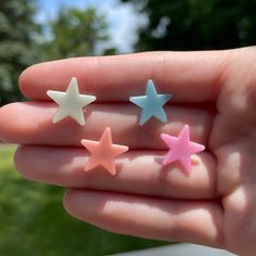 Pair of Small Glow in the Dark Star Earrings * Lightweight * Nickel Free and Hypoallergenic  * Handmade * Super cute and trendy * Earring backs may vary from those photographed Cute Stud Earring, Cheap Green Star Shaped Earrings, Glow In The Dark Earrings, Dark Earrings, Novelty Earrings, Cute Stud Earrings, Earrings Star, Star Stud Earrings, Dark Star