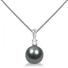 Diamond & Tahitian Black Pearl Solitaire Pendant 14K White Gold 10-11mm Black Pearls Jewelry, Pearl Necklace Ideas, Melanie Marie, Pearl Ideas, Classic Pearl Jewelry, Black Pearl Jewelry, Black Pearl Pendant, Black Pearl Ring, Rings Ruby