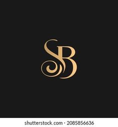 the letter s and b is inscribed in gold on a black background with swirls