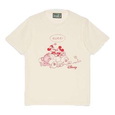 GUCCI x Disney Year Of The Rat Limited Mickey Printed Retro For Men Beige 604176-XJB6T-9230 (Men's/Crossover/Short Sleeve/Gift Recommend/Gift to Boyfriend) Gift To Boyfriend, Disney Tee, Year Of The Rat, Disney Tees, Classic Disney, Disney Outfits, Rats, Boyfriend Gifts, Crossover