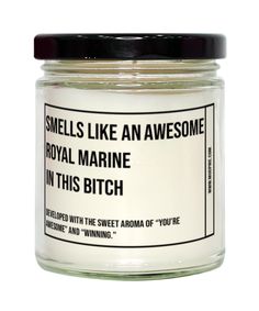 Unveil the power of humor and fragrance with our "Smells Like an Awesome Royal Marine in This Bitch" candle. Perfect for every Royal Marine, this candle blends wit with aromatic excellence, creating an ambiance that stands out. Whether you're seeking a unique gift, enhancing your home atmosphere, or adding a touch of fun to your workspace, this candle is your ultimate choice. It's a thoughtful gift for the Royal Marine in your life. It's perfect for housewarmings, graduation, birthday, Christmas, Mother's Day, Father's Day or just because! Surprise your friends and loved ones with this quirky and fun candle. Royal Marine SCENTS SOY WAX CANDLE - Relaxing aromatherapy experience from beginning to end. MADE USING THE FINEST SAGE AND LAVENDER FRAGRANCES - Our fragrances that are skillfully enh Marine Humor, Marine Birthday, Marine Christmas, Marine Graduation, Candle Blends, Marines Funny, Sage And Lavender, Marine Gifts, White Pillar Candles