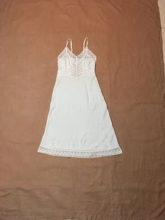 "1950s dress slip label- Richform white no fabric tag rayon feel adjustable strap lace trim blue ribbon trim good vintage condition, light wear a few light marks, back waist seam area (see photos) tiny hole (see photos) no size tag, fits most like xs- see below measures, lying flat, chest-15\" waist-13\" to 14\" (bias cut) hip-19' to 20\" length-42\" (more or less w/adjustable strap)" Waist Sash, Cocktail Dress Vintage, Dress Slip, Find Color, Vintage Cocktail, Jan 11, 1950s Dress, Lace Ribbon, Long Sweaters Cardigan