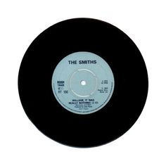 the smiths vinyl record label on a black disc with white writing and an image of a