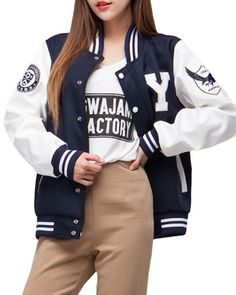 Yonsei University Blue Baseball Jacket One of the top universities in South Korea, Yonsei University, is close to the hearts of many. Known not only as a prestigious institute that excels in academics but also as a place that K-pop and K-drama fans associate positively. With famous group performances like that of Twice, IVE, and Aespa, and k-dramas like True Beauty, Reply 1994, and Cheer Up, their popularity among foreign individuals has skyrocketed. Introducing the Yonsei University varsity jac Varsity Jacket University, Blue Baseball Jacket, University Jacket, Collarless Leather Jacket, Red Jacket Leather, Halloween Jacket, Yonsei University, Varsity Jacket Outfit, Varsity Jacket Women