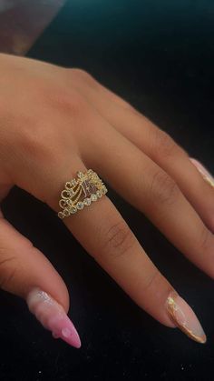 "10k quinceañera ring. The \"15\" is purposely designed with rose gold so that it stands out from the beautiful design in the back of the \"15\". It's decorated with a beaded trimming and cubic zirconia stones that ties in the whole ring.   Feel free to message with any questions or concerns! Sizing is free! Message if you need a size that is not listed below." Sweet 15 Rings, 15 Bracelet Quinceanera, Quinceñera Rings, Xv Rings, Quince Rings Gold, 15 Rings Quinceanera, Quinceañera Rings, Quinceanera Rings, Rose Gold Quinceanera Theme