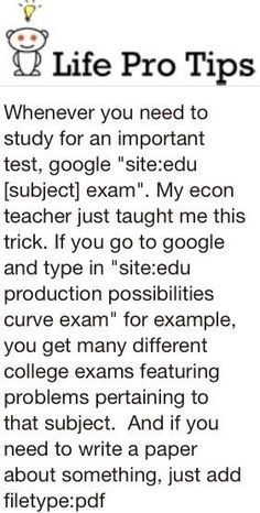 a text message that reads, life pro tips whenever you need to study for an important test