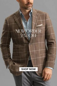 Men's Outerwear Plaid Slim Fashion Jacket Blazer Custom Fit Single Breasted Blazer For Fall, Single Breasted Blazer For Fall, Custom Fit Blazer With Suit Collar For Fall, Custom Fit Single Breasted Long Sleeve Outerwear, Fall Single-breasted Custom Fit Outerwear, Custom Fit Notch Lapel Outerwear For Winter, Classic Custom Fit Sport Coat For Fall, Winter Business Custom Fit Blazer, Custom Fit Business Outerwear For Fall