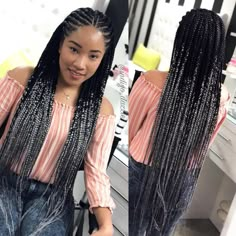 Thinking Of Grey Braids? Here's What It Really Looks Like On 9 Women | BN Style Grey Braids, Grey Hair Braids, Black And Grey Hair, Ghana Braids Hairstyles, Ombre Braid, Braided Hairstyles For Black Women Cornrows, Hair Braiding Styles, African Hair Braiding, African Hair Braiding Styles