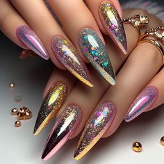 Why won't you follow this lovely profile ! 💕💕💗💫💫 Irridescent Nails, Lovely Profile, Swirl Nails