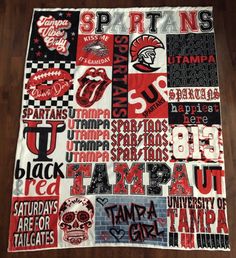 University of Tampa College Spirit Custom Fleece Blanket by LoveKess Clothing - lovekess - clothing College Bed Party, Gameday Food, College Bed, Bed Party, University Of Tampa, College Bedding, Pong Table, College Gifts, Education College