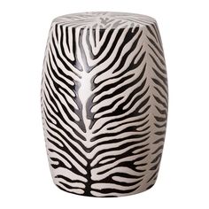 a white and black zebra print stool