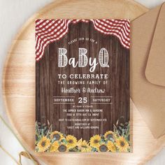 a baby shower party with sunflowers and an american flag