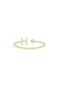 Initial Ring | Katie Dean Jewelry Keeping It Simple, Initial Ring, Everyday Rings, The Minimalist, Last Chance, Dean, Final Sale, Swarovski Crystals, Initials