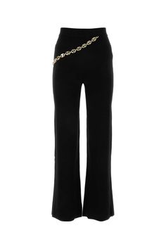 Black Wide Leg Trousers With Belt Luxury Black Wide Leg Pants, Luxury Black Bottoms For Evening, Luxury Black Pants For Party, Luxury Black Evening Bottoms, Luxury Black Leather Pants, Luxury High-waisted Evening Pants, Luxury Black Fitted Wide Leg Pants, Luxury Fitted Black Wide Leg Pants, Luxury Black Pants For Evening