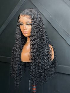 Deep Curly Wig, Wave Hairstyles, Natural Hairstyle, Deep Wave Hairstyles, Deep Curly, Curly Wig, Closure Wig, Frontal Wig, Straight Wig