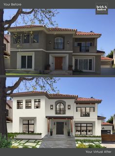 before and after photos of a house