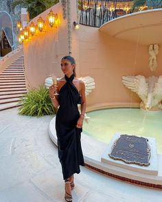 Carolina on Instagram: “Champagne filled weekend🥂✨” Nyc Wedding Guest Dress, Chic High Neck Maxi Dress For Evening, Chic High Neck Evening Maxi Dress, High Neck Maxi Dress For Summer Cocktail, High Neck Cocktail Maxi Dress For Summer, Summer Pre-draped Halter Neck Maxi Dress, Party-ready Bias Cut Halter Maxi Dress, Bias Cut Maxi Length Halter Dress For Party, Pre-draped Halter Evening Dress