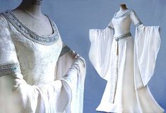 Elven Wedding Dress, Gaun Abad Pertengahan, Elven Dress, Elf Dress, Medieval Clothing, Medieval Dress, Ivory Wedding Dress, Festival Dress, The Rings