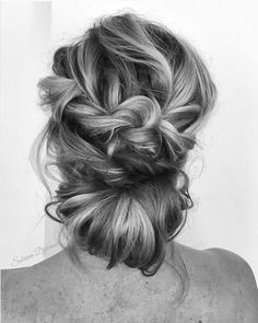 24 gorgeous messy wedding updos - TANIA MARAS | bridal headpieces + wedding veils Hair For Wedding, Hair Drawing Reference