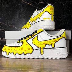 🔥 Brand New 👟 Authentic Sneakers 💫 Every pair is hand painted to order. ✨ Best quality waterproof and scratch-proof paints used. 🎁 Treat the shoes as art as they are delicate and special. 💌 We accept custom orders. Kindly drop a message for the same. Paint Spongebob, Posca Shoes, Painted Shoes Diy, Custom Sneakers Diy, Painted Nikes, Low Dunks, Urban Shoes, Custom Shoes Diy, Custom Kicks