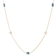 Clear blue skies during the day and twinkling stars at night are the perfect reminder to slow things down and just have fun every once in a while. This stunning station necklace from our Lisa Bridge Collection features beautifully blue oval topaz stations in 14k gold bezel settings. Star-shaped accents are playful and stylish, designed to fuel your sense of wonder. Lose A Stone, Twinkling Stars, Twinkle Star, Station Necklace, Stars At Night, Blue Skies, Jewelry Cleaner, Cleaning Jewelry, Star Shape