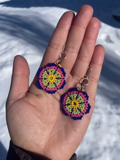 Blue, pink, green, tangerine, & yellow beaded flower earrings Handmade with Miyuki seed beads  Silver leverback hooks and jump rings Handbeaded in Calgary, Alberta Free, plastic-free shipping in Canada with Canada Post 🌿(lettermail no tracking) 3 days in AB, 4-8 days National Thank you everyone for supporting my shop! 💕 Flower-shaped Colorful Beaded Earrings, Green Flower-shaped Beaded Earrings, Multicolor Flower-shaped Dangling Beaded Earrings, Adjustable Colorful Beaded Flower-shaped Earrings, Bohemian Flower-shaped Earrings With Colorful Beads, Beaded Flower Earrings, Green Tangerine, Calgary Alberta, Canada Post