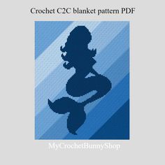 the silhouette of a mermaid is featured in this cross stitch pattern for crochet