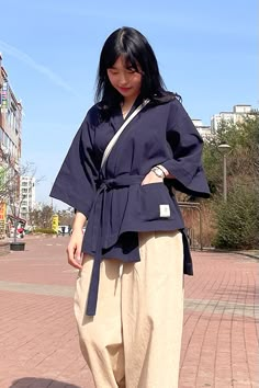 LEESLE Unisex Hanbok Gogori Jeogori | Tops & Jeogori for Women | KOODING Modern Hanbok Pants, Medieval Japanese Clothing, Hanbok Inspired Fashion, Korean Fashion Traditional, Blue Korean Outfit, Korean Traditional Fashion, K Drama Fashion, Korean Kimono, Modern Japanese Clothing