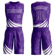 a purple basketball uniform with the name team name 00 on it and an image of a basketball