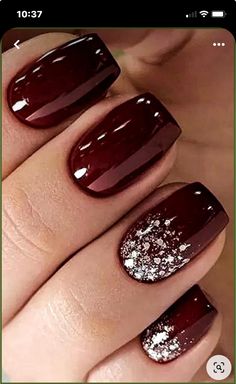 Maroon Nails, November Nails, Valentine Nails, Fancy Nails Designs, Christmas Gel Nails, Thanksgiving Nails, Design Nail, Art Nails, Dipped Nails