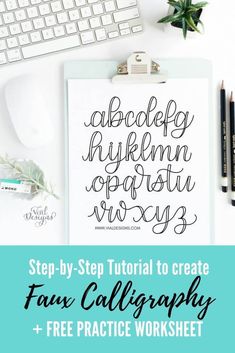 the free calligraphy practice worksheet for beginners to learn how to use it