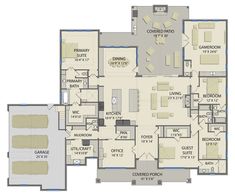 the floor plan for an apartment with three bedroom and two bathroom areas, including one living room