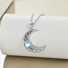 Opal Crescent Moon Necklace-MoonChildWorld Spiritual Silver Crescent Necklace, Mystical Sterling Silver Crystal Necklace With Moon Charm, Sterling Silver Clavicle Crystal Necklace For Gifts, Mystical White Gold Jewelry Gift, Spiritual Silver Moon Necklace, White Gold Moon Phase Necklace, Spiritual Sterling Silver Moon Phase Necklace, White Gold Sterling Silver Moon Phase Necklace, White Gold Sterling Silver Necklace With Moon Phase