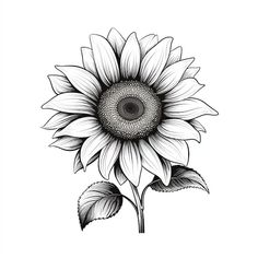 Tattoo Ideas Sunflower, Sunflower Outline