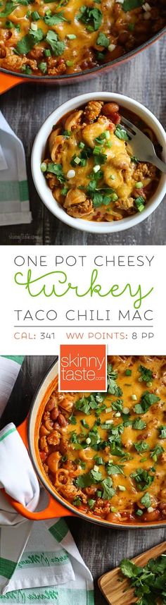 one pot cheesy taco chili macaroni and cheese casserole