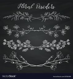 hand drawn floral dividers on chalkboard