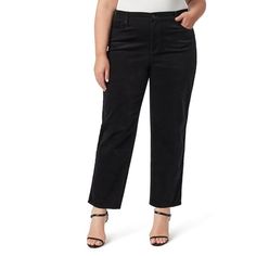 Step up your denim game with Jessica Simpson Women's Aster Slim Straight High Rise Jeans. These jeans offer a flattering slim straight leg cut that accentuates your curves while providing a comfortable fit. The high rise design adds a trendy touch and elongates your silhouette, making them perfect for pairing with your favorite tops. Featuring front button and zipper closure, belt loops, and classic 5 pocket style, these jeans are both stylish and functional. The ankle length adds a modern flair, ideal for showcasing your favorite shoes. Elevate your wardrobe with these versatile jeans that effortlessly take you from day to night. Size: 24W.  Color: Black.  Gender: female.  Age Group: adult. Slim Straight Jeans, Plus Size Jeans, High Rise Jeans, Jessica Simpson, Wide Leg Jeans, Step Up, Straight Jeans, Ankle Length, Gender Female