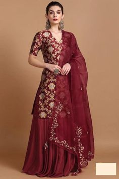 Red Indian Outfit, Lehnga Dress, Kurti Designs Party Wear, Kurta Designs Women, Katan Silk, Party Wear Indian Dresses